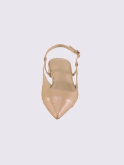 Ballerines ouvertes à l'arrière matière synthétique