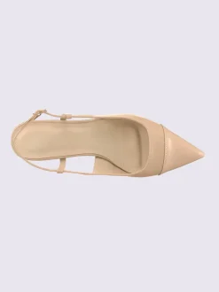 Ballerines ouvertes à l'arrière matière synthétique