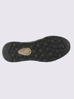Baskets en cuir nappa vachette et cuir velours avec textile