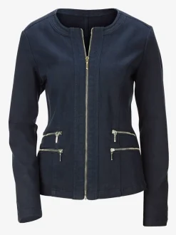 Blazer aspect jean 2 glissières fantaisie poches