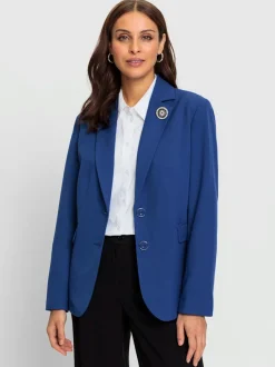 Blazer col à revers en polyester recyclé et coupe affinante