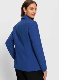 Blazer col à revers en polyester recyclé et coupe affinante