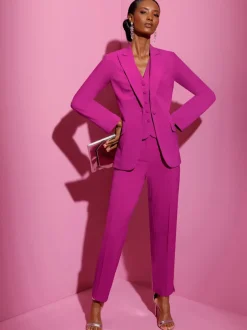 Blazer à col revers et manches longues en polyester recyclé