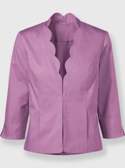 Blazer court ouvert et manches trois quarts romantique