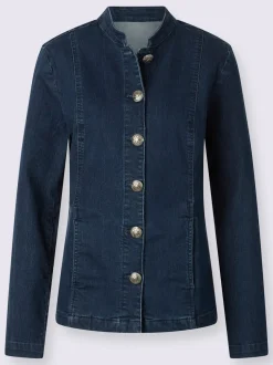 Blazer en jean col montant tendance