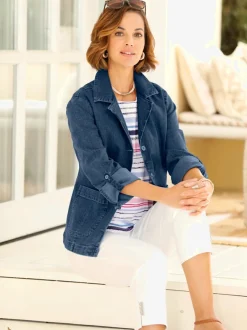 Blazer en jean qualité coton doux sur la peau