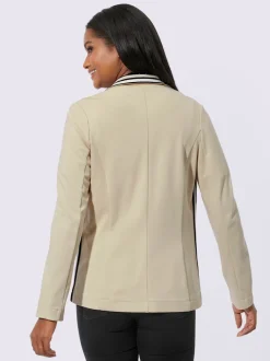 Blazer en jersey viscose à manches longues et poches à rabat