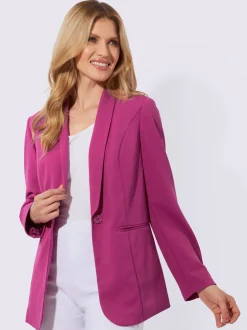Blazer et pantalon femme uni à revers et manches longues