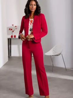 Blazer et pantalon tailleur à revers classique et manches longues