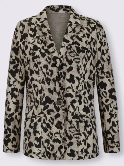 Blazer jacquard joli jacquard à l'aspect animal