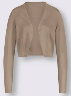 Boléro en coton tricot fin et manches longues sans fermeture