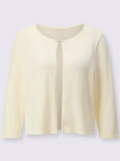 Boléro en viscose à encolure ronde et manches trois quart