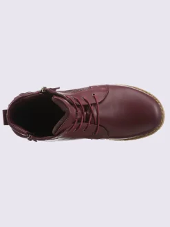 Bottines à lacets cuir nappa de vache