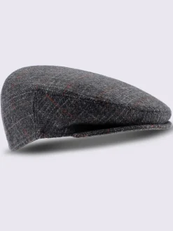 Casquette en tartan discret et doublure piquée