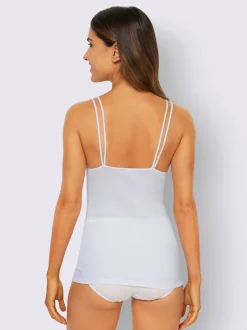 Chemise à bretelles côtes fines