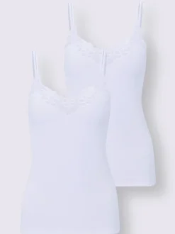 Chemise à bretelles côtes fines