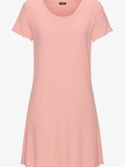 Chemise de nuit en matière côtelée