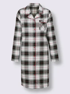 Chemise de nuit flanelle tissée, grattée à l'intérieur et à l'extérieur