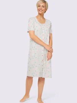 Chemise de nuit nervures et dentelle affinantes