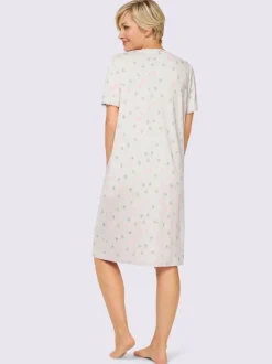 Chemise de nuit nervures et dentelle affinantes