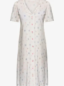 Chemise de nuit nervures et dentelle affinantes