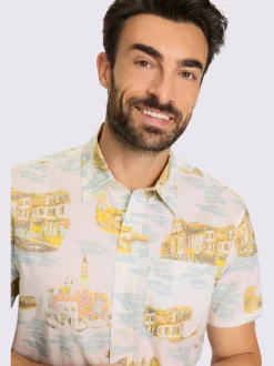 Chemise à manches courtes imprimé tendance