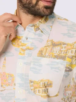 Chemise à manches courtes imprimé tendance