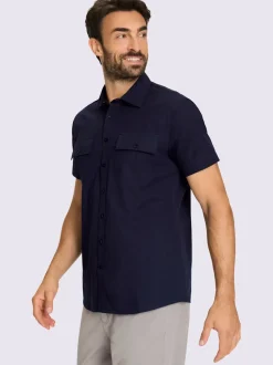 Chemise à manches courtes poches poitrine plaquées