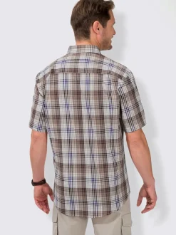 Chemise à manches courtes seersucker léger