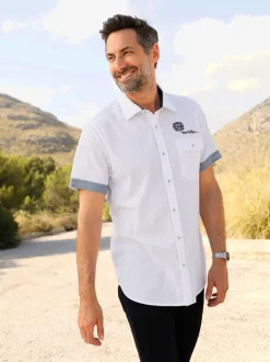 Chemise à manches courtes seersucker à repassage superflu