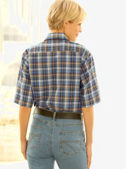 Chemise à manches courtes superbes motifs à carreaux