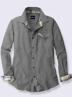 Chemise à manches longues détails contrastés