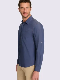 Chemise à manches longues poche poitrine boutonnée