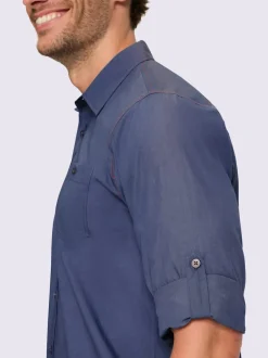 Chemise à manches longues poche poitrine boutonnée