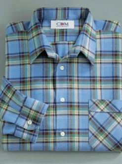 Chemise à manches longues superbes motifs à carreaux
