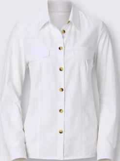 Chemisier bouton bois fausses poches poitrines