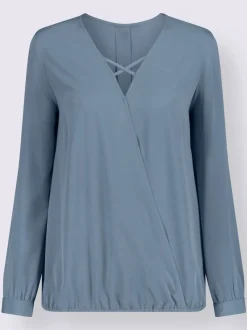 Chemisier chic effet cache cœur et lacets