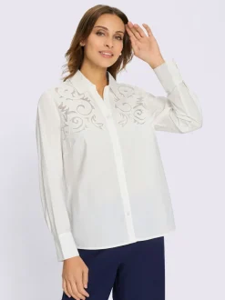 Chemisier en coton broderie doublée de résille