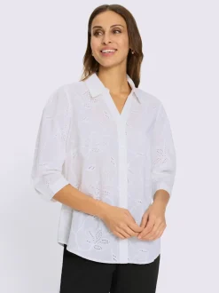 Chemisier en coton superbe broderie de madère