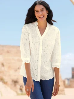 Chemisier en dentelle superbe broderie de madère