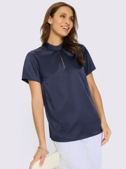 Chemisier en satin volants au col