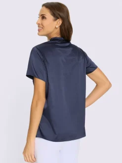 Chemisier en satin volants au col