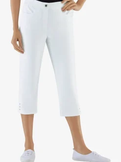 Corsaire en jean et coton avec ceinture élastique