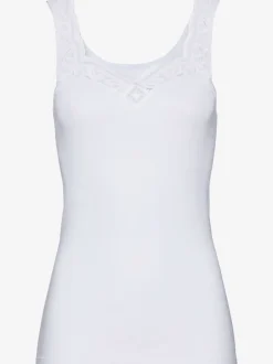 Débardeur encolure en cœur orné de broderie anglaise
