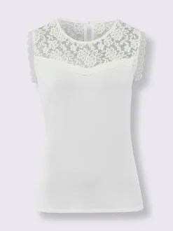 Débardeur en dentelle viscose douce et fluide