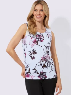 Débardeur en motif floral avec col rond