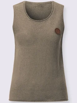 Débardeur en tricot bords roulés