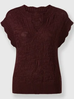 Débardeur en tricot jacquard ajouré