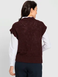 Débardeur en tricot jacquard ajouré