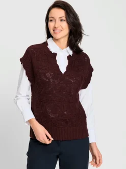 Débardeur en tricot jacquard ajouré